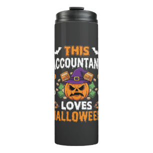Accountant Loves Halloween Pumpkin Bookkeeper Desi Thermal Tumbler