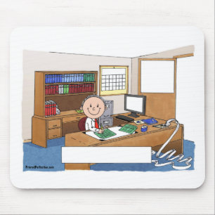Accountant, Male - Personalised Cartoon Gift Mouse Mat
