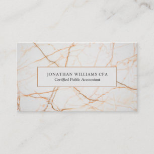 Accountant Marble Gold Typography Business Card