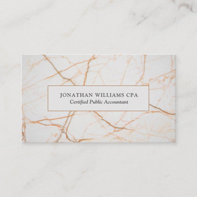 Accountant Marble Gold Typography  Business Card (Front)