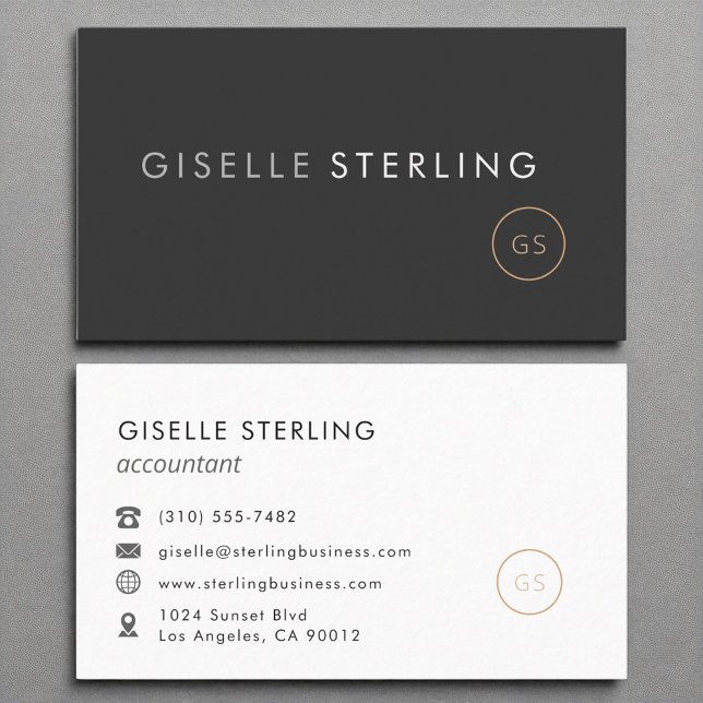 Accountant Minimalist Luxury Black Elegant Business Card (Creator Uploaded)