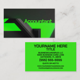 Accountant Modern Neon Green Business Card