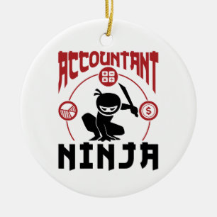 Accountant Ninja Accounting CPA Ceramic Tree Decoration