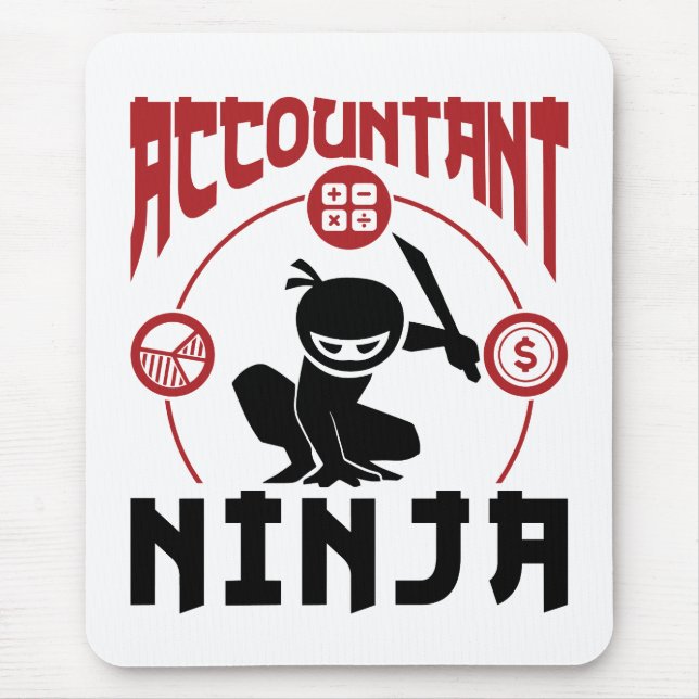 Accountant Ninja Accounting CPA Mouse Mat (Front)