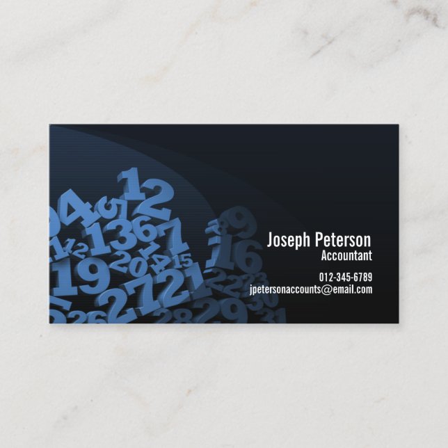Accountant Numbers Jumble Accounting Business Card (Front)