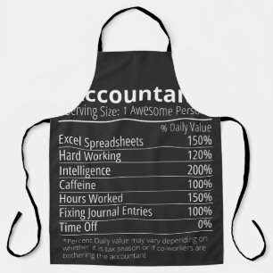 Accountant Nutrition Fact, Nutrition Facts Apron