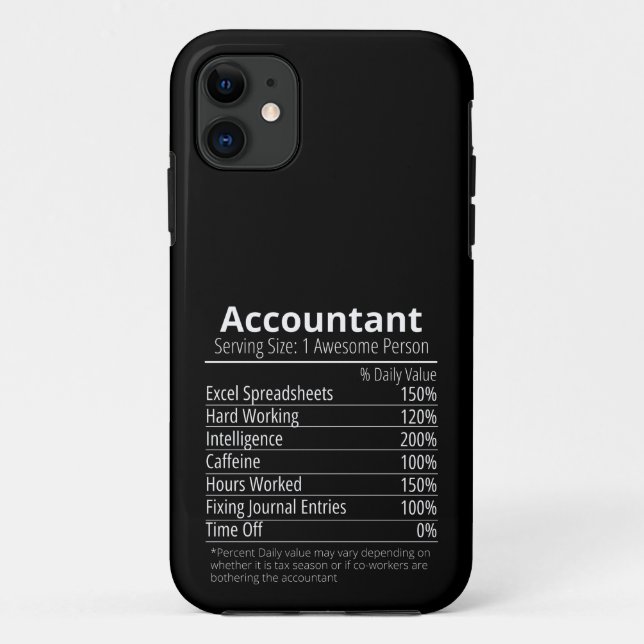 Accountant Nutrition Fact, Nutrition Facts Case-Mate iPhone Case (Back)