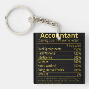 accountant nutrition fact, nutrition facts key ring