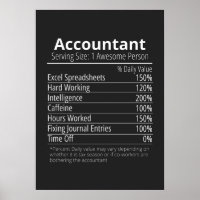 Accountant Nutrition Fact, Nutrition Facts
