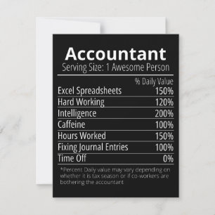Accountant Nutrition Fact, Nutrition Facts Save The Date