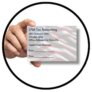 Accountant Patriotic Appointment Reminder  Card