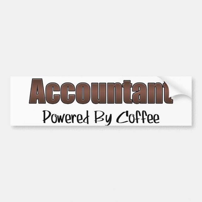 Accountant Powered By Coffee Bumper Sticker (Front)