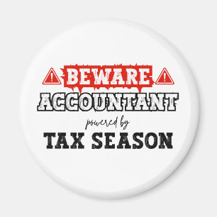 Accountant Powered By Tax Season Funny Accounting Magnet