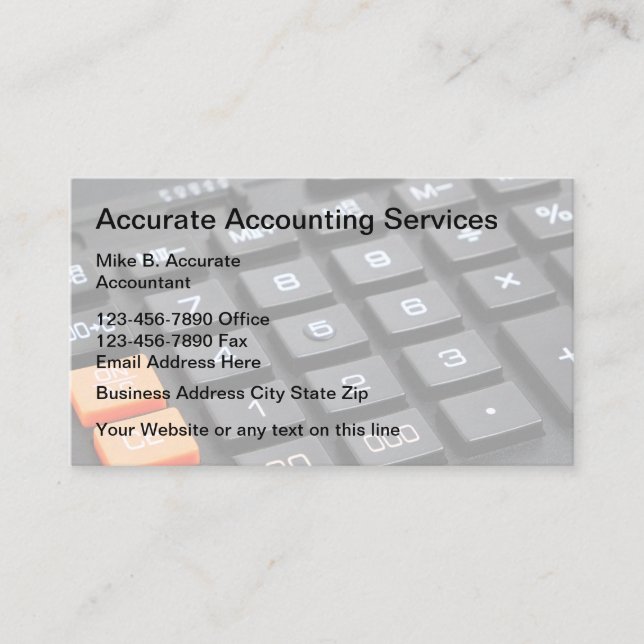 Accountant Professional CPA Business Cards (Front)