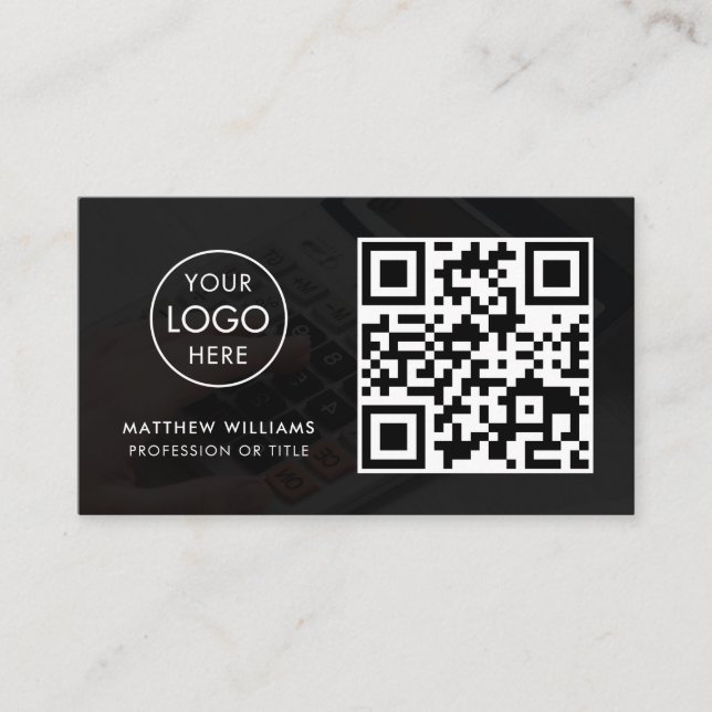 Accountant Professional QR Code Logo Modern Business Card (Front)