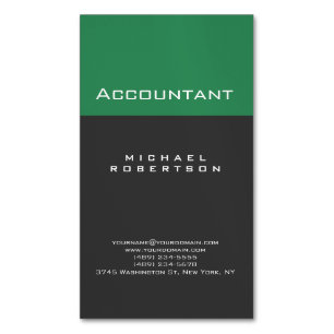 Accountant Sea Green Grey Chubby Business Card