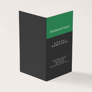 Accountant Sea Green Grey Chubby Business Card