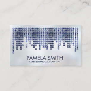 Accountant Services - Blue Number Pattern Business Card