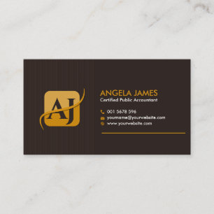 Accountant Services - Brown and Harvest Yellow Business Card