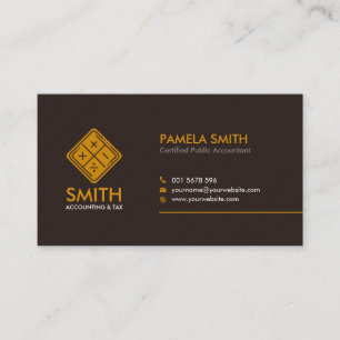 Accountant Services - Brown and Harvest Yellow Business Card