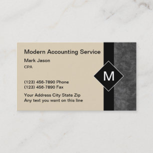 Accountant Services Monogram Business Cards
