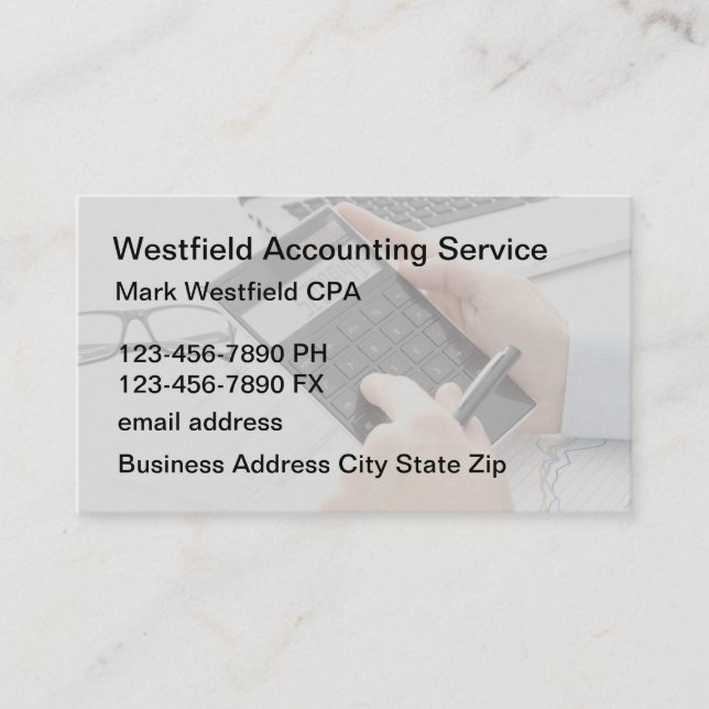 Accountant Simple Business Card Template (Front)