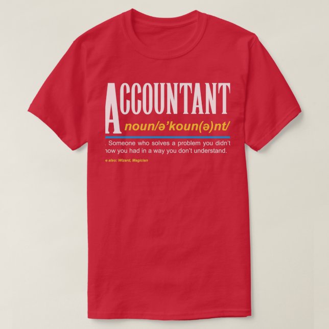 Accountant Someone Who Solves A Problem I Wizard T-Shirt (Design Front)
