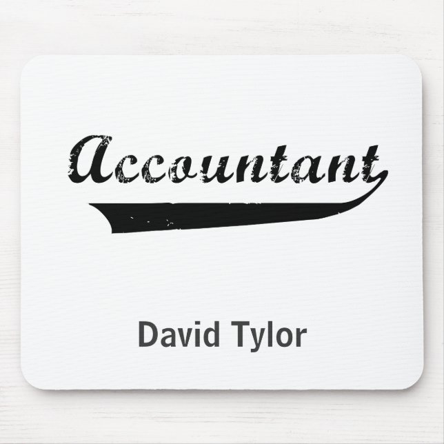 Accountant Sports Style Text Mouse Mat (Front)