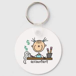 Accountant Stick Figure Key Ring