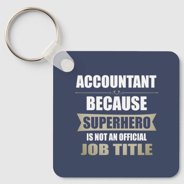 Accountant Superhero Novelty Key Ring (Front)