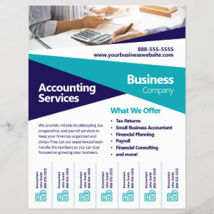 Accountant Tax Returns Tear Off Flyer Template