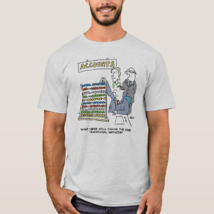 Accountant Using an Abacus at Work. Funny T-Shirt