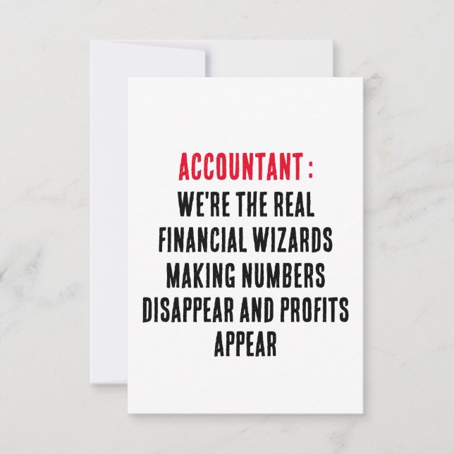 Accountant We're the real financial wizards, makin Thank You Card (Front)