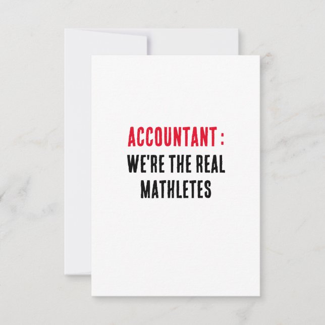 Accountant We're the real mathletes Thank You Card (Front)