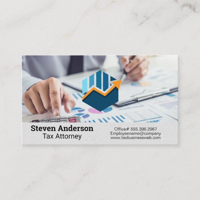 Accountant Working on Finances Business Card (Front)