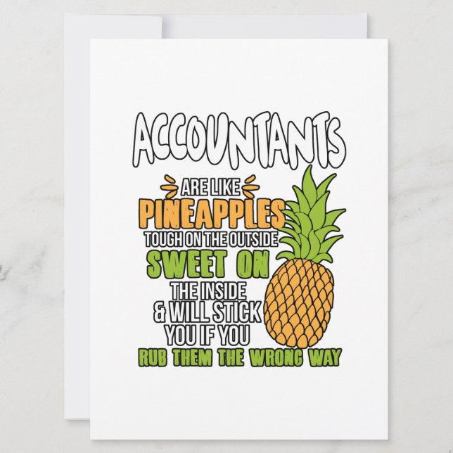 Accountants Are Like Pineapples. Announcement (Front)