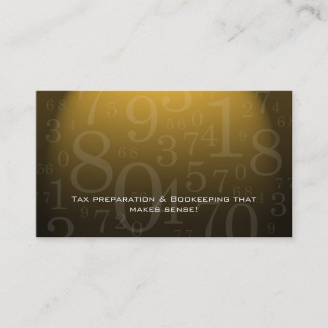 Accounting - Bookkeeping Business Card Gold (Front)