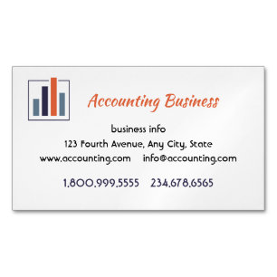 Accounting Bookkeeping  Custom Business  Magnetic Business Card