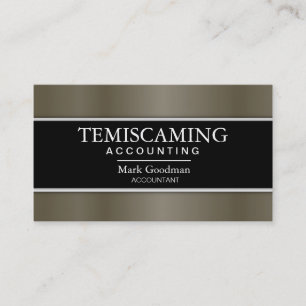 Accounting Business Card - Banner Black & Metal