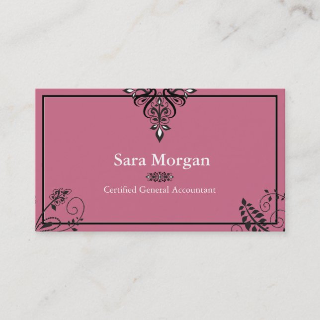 Accounting Business Card - Black and White Elegant (Front)