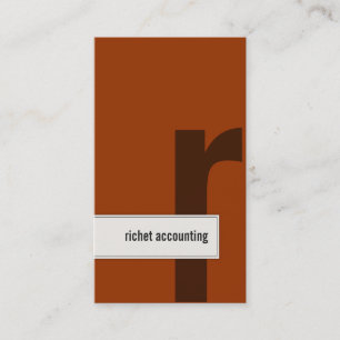 Accounting Business Card Bold Monogram Orange