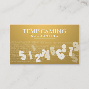 Accounting Business Card - Gold Numbers & Tax