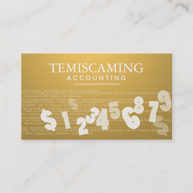 Accounting Business Card - Gold Numbers & Tax (Front)