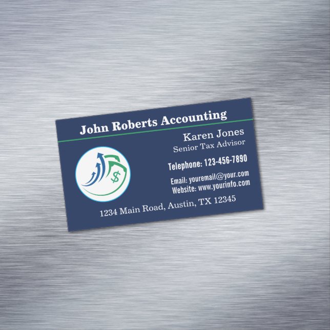 Accounting Business Card Magnet with Logo (In Situ)