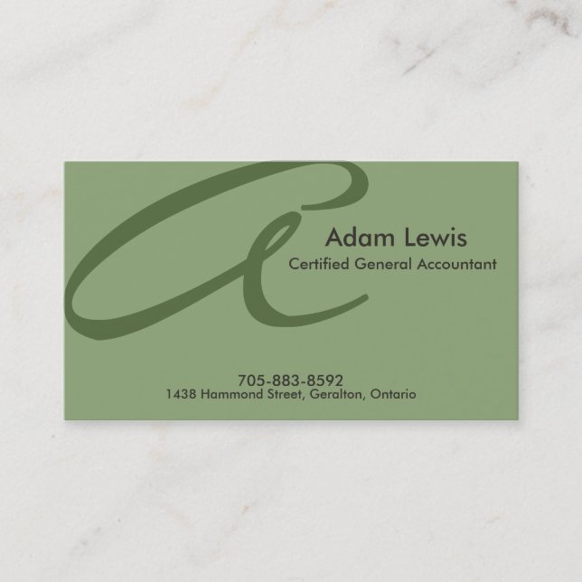 Accounting Business Card - Monogram (Front)