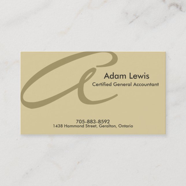 Accounting Business Card - Monogram (Front)