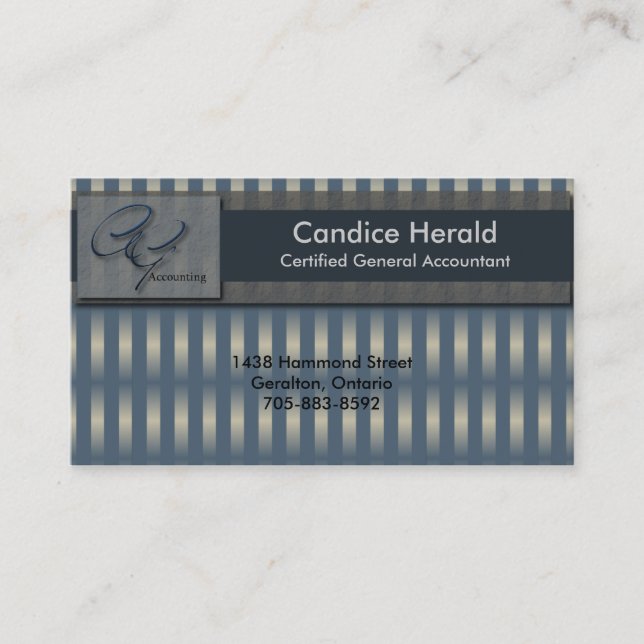 Accounting Business Card - Wavy Stripes (Front)