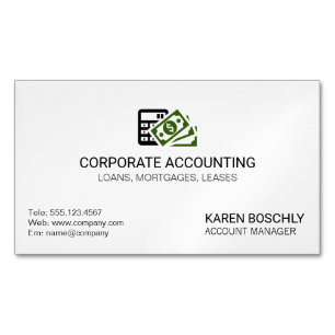Accounting Business Icon Magnetic Business Card