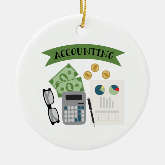 Accounting Ceramic Tree Decoration (Front)