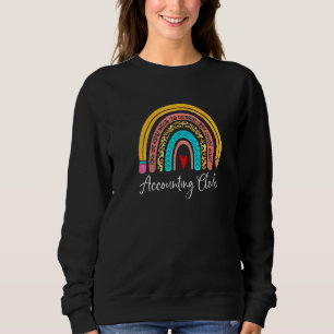 Accounting Clerk Leopard Rainbow Accounting Back T Sweatshirt